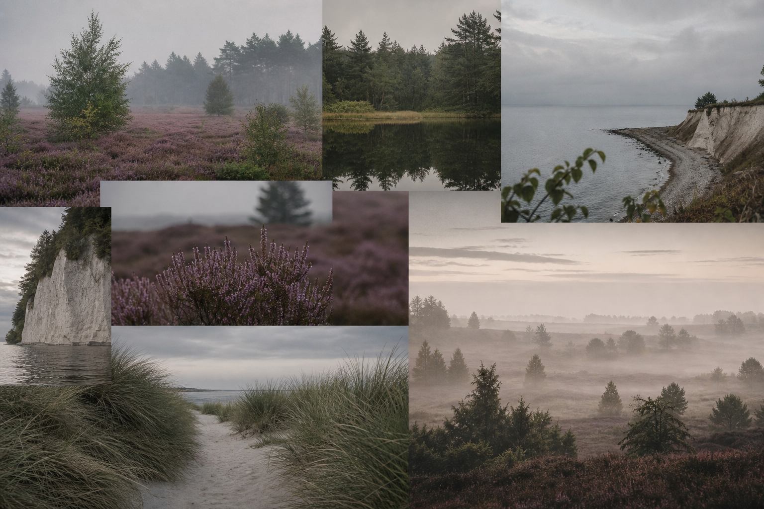 Landschaftsmosaik aus Küste, Heide und Wald in Deutschland